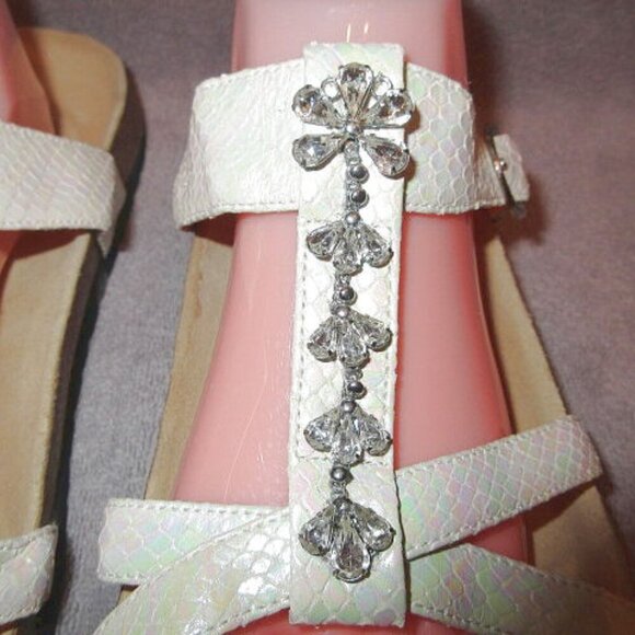 Birkenstock Betula Tango Jeweled Sandals Size 12 43 Iridescent Embossed Leather - Picture 4 of 12